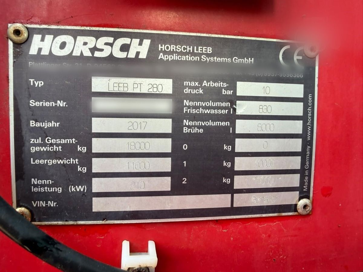 Опрыскиватель Horsch Leeb PT 280 2017 б/у из США — фото 17